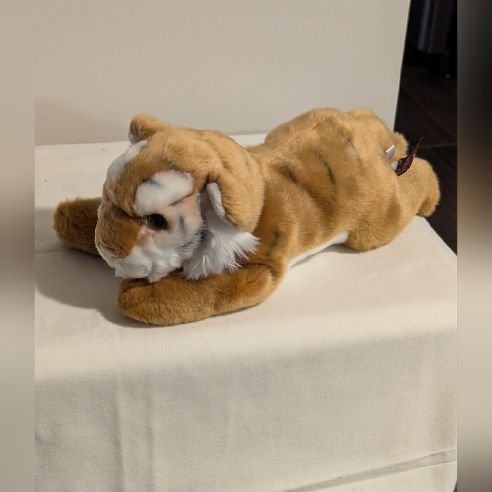 Bearington Lil Saber Tiger Plush  Toy. 14 Inches. Velvety Touch.